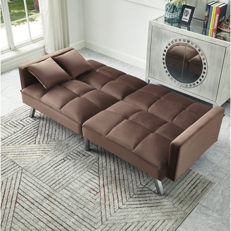 Orren Ellis Syliva 80" Square Arm Sleeper Sofa Bed & Reviews Wayfair